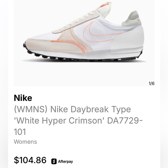 NIKE Women’s Daybreak Type 'White Hyper Crimson' tennis shoes Sz 7 - Picture 2 of 12